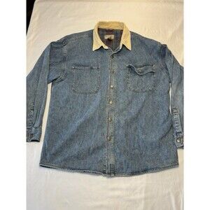 Vintage Arizona Jeans Co Denim Jacket Blanket Lined Corduroy Collar Mens Large